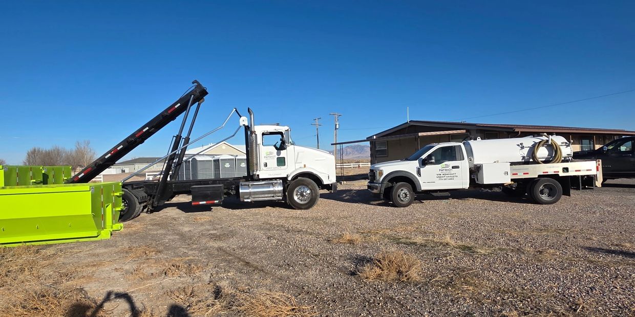Patriot Solutions service trucks at the company yard